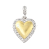 Rack Plating Brass Micro Pave Clear Cubic Zirconia Pendants X-KK-S380-37B-P-1