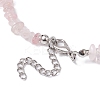 Natural Rose Quartz Chip Beaded Necklace NJEW-JN04615-03-5