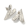 Heart Texture Brass Stud Earrings for Women EJEW-E312-02P-2