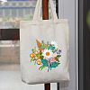 DIY Flower Pattern Tote Bag Embroidery Kit PW22121378349-1