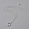 Clear Glass Pendant Necklaces NJEW-JN02611-01-1
