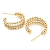 Brass Stud Earrings with Glass EJEW-K264-01G-2