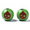 Painted Natural Wood European Beads WOOD-S057-041A-2