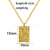 Fashionable 304 Stainless Steel Irregular Textured Rectangle Pendant Necklaces for Women EN2201-1-2