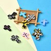 10Pcs 10 Styles Cross Silicone Focal Beads SIL-YW0001-26-2