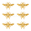 6Pcs Bees Alloy Brooches for Backpack Clothes JEWB-PH0001-48-1