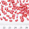 2-Hole Baking Painted Transparent Glass Seed Beads SEED-S031-M-254-3