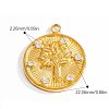304 Stainless Steel Pendants with Rhinestone STAS-H240-09G-1