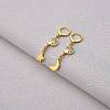 Clear Cubic Zirconia Moon and Star Dangle Leverback Earrings EJEW-SW00011-09-2