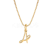 1pc Brass Chain & 304 Stainless Steel Letter Pendant Necklaces NJEW-LP0001-40A-G-1