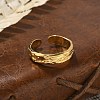 Textured 304 Stainless Steel Open Cuff Rings RJEW-R014-03G-02-3