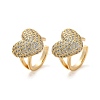 Brass Micro Pave Clear Cubic Zirconia Cuff Earrings EJEW-Q045-06G-2