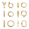 6Pairs 6 Styles Cubic Zirconia Hoop Earrings EJEW-YS0001-02-2