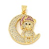 Rack Plating Brass Micro Pave Cubic Zirconia Pendants KK-K341-70G-1