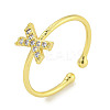 Rack Plating Brass Open Cuff Rings for Women RJEW-F162-02G-X-1