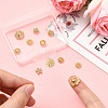 10Pcs 5 Styles Rack Plating Flower Brass Micro Pave Clear Cubic Zirconia Bead Caps KK-CJ0002-73-4