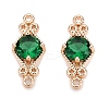Brass Pave Faceted Glass Connector Charms FIND-T070-03D-1