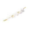 Faceted Round Natural Quartz Crystal & Howlite & Rainbow Moonstone Beaded Connector Charms PALLOY-JF03530-05-3