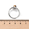 Natural Tiger Eye Finger Rings RJEW-A084-03P-07-5