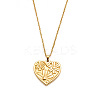 201 Stainless Steel Flower Heart Pendant Necklaces for Women FS-WGE2290-01-5