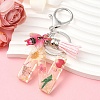 Resin & Acrylic & Faux Suede Tassel Keychain KEYC-YW00125-14-1
