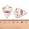 Printed Rack Plating Alloy Enamel Pendants ENAM-T020-01F-3