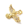 Rack Plating Brass Micro Pave Clear Cubic Zirconia Pendants KK-C047-20D-G-2