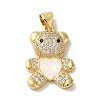 Rack Plating Brass Micro Pave Clear Cubic Zirconia Pendants KK-P268-05A-G01-1