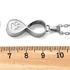 304 Stainless Steel Infinity Pet Urn Ashes Necklaces STAS-Z106-02P-6