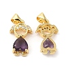 Real 16K Gold Plated Brass Micro Pave Cubic Zirconia Pendants ZIRC-L103-055G-2