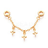 925 Sterling Silver Micro Pave Clear Cubic Zirconia Chain Extenders STER-N016-54G-2