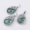 Natural Green Aventurine Pendants X-G-E442-04M-1