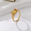 304 Stainless Steel Cubic Zirconia Finger Rings FS-WGC174A-08-1