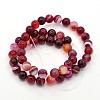 Round Dyed Natural Striped Agate/Banded Agate Beads Strands X-G-G582-8mm-21-2