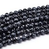Natural Snowflake Obsidian Round Bead Strands X-G-J303-09-4mm-1