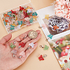 80Pcs 10 Colors Butterfly Glass Pendant Decoration HJEW-HY00044-3
