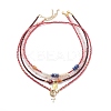 4Pcs 4 Style Cross and Virgin Mary Brass & Alloy Charms Necklaces Set NJEW-JN04018-1