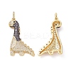 Brass Micro Pave Cubic Zirconia Pendants ZIRC-I063-45G-02-1
