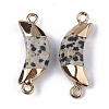 Natural Dalmatian Jasper Links connectors G-S359-054B-2