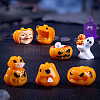 Halloween Pumpkin Opaque Resin Display Decoration DJEW-N004-07-2