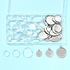DIY Oval 304 Stainless Steel Pendant Making Kits DIY-FS0008-29-8