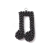 Glass Seed Beaded Musical Note Pendants PALLOY-MZ00569-1