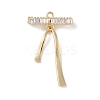 Brass Micro Pave Clear Cubic Zirconia Pendants KK-Z065-02G-1