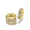 Brass Micro Pave Clear Cubic Zirconia Beads KK-K300-02C-G-1