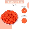 80Pcs Round Silicone Focal Beads SIL-SZ0001-24-20-2
