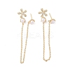 Rack Plating Brass Micro Pave Clear Cubic Zirconia Stud Earrings for Women EJEW-G394-20G-1