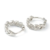 Brass Micro Pave Clear Cubic Zirconia Huggie Hoop Earrings EJEW-L234-029P-3