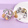304 Stainless Steel Two Tone Stud Earrings LS-EJEW-A136-01B-GP-3