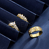 3Pcs Brass Micro Pave Clear Cubic Zirconia Finger Rings for Women FS-WGDAF26-04-2