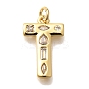 Brass Micro Pave Clear Cubic Zirconia Pendants KK-G521-01G-T-1